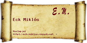 Eck Miklós névjegykártya