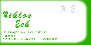 miklos eck business card