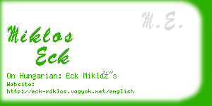 miklos eck business card